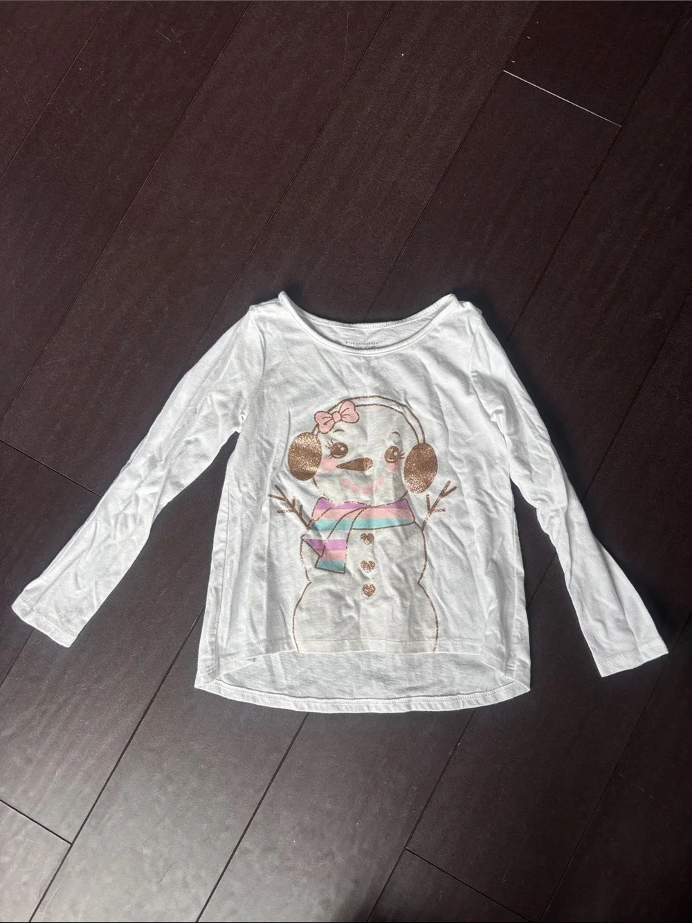 The Children's Place White Long-Sleeve Snowman Tee with Pink & Mint Accents